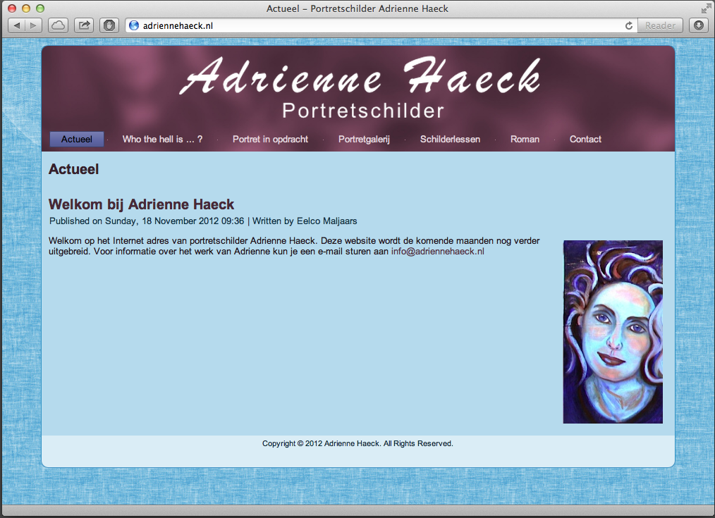 Screenshot website Adrienne